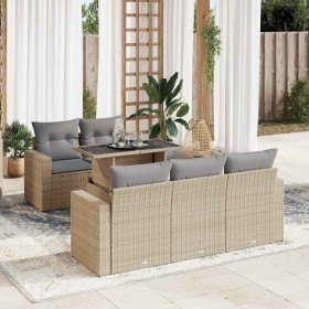 Juego de sofás jardín con cojines 6 pzas ratán sintético beige de , Conjuntos de jardín - Ref: Foro24-3326250, Precio: 523,99...