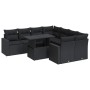 Set de sofás de jardín con cojines 9 pzas ratán sintético negro de , Conjuntos de jardín - Ref: Foro24-3326286, Precio: 656,9...