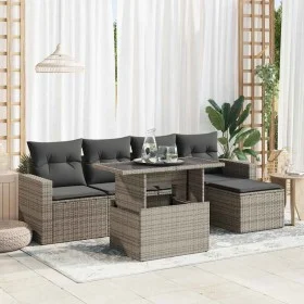 Set de muebles de jardín 6 pzas y cojines ratán sintético gris de , Conjuntos de jardín - Ref: Foro24-3326301, Precio: 398,53...