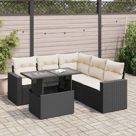 Set de sofás de jardín 6 piezas y cojines ratán sintético negro de , Conjuntos de jardín - Ref: Foro24-3326317, Precio: 431,4...
