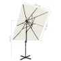 Sombrilla voladiza con cubierta doble arena 250x250 cm de vidaXL, Sombrillas - Ref: Foro24-312360, Precio: 135,74 €, Descuent...