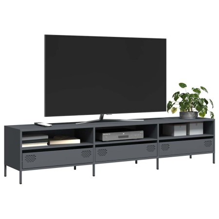 Mueble de TV acero laminado en frío antracita 202x39x43,5 cm de , Muebles TV - Ref: Foro24-851348, Precio: 174,83 €, Descuent...
