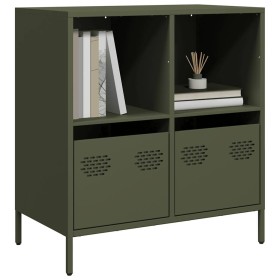 Aparador de acero laminado en frío verde oliva 68x39x73,5 cm de , Aparadores - Ref: Foro24-851362, Precio: 119,58 €, Descuent...