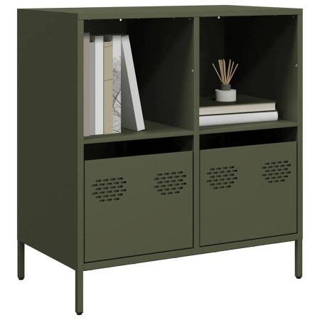 Aparador de acero laminado en frío verde oliva 68x39x73,5 cm de , Aparadores - Ref: Foro24-851362, Precio: 119,58 €, Descuent...