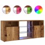 Mueble TV luces LED madera ingeniería envejecida 120x30x50 cm de , Muebles TV - Ref: Foro24-856351, Precio: 89,69 €, Descuent...