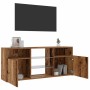 Mueble TV luces LED madera ingeniería envejecida 120x30x50 cm de , Muebles TV - Ref: Foro24-856351, Precio: 89,69 €, Descuent...