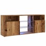 Mueble TV luces LED madera ingeniería envejecida 120x30x50 cm de , Muebles TV - Ref: Foro24-856351, Precio: 89,69 €, Descuent...