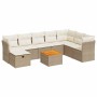 Set de sofás de jardín con cojines 9 pzas ratán sintético beige de , Conjuntos de jardín - Ref: Foro24-3325775, Precio: 582,9...