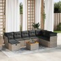 Set de sofás de jardín con cojines 9 pzas ratán sintético gris de , Conjuntos de jardín - Ref: Foro24-3325777, Precio: 536,94...