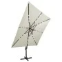 Ampelschirm mit Mast und sandfarbenen LED-Leuchten 300 cm von vidaXL, Sonnenschirme - Ref: Foro24-312344, Preis: 301,13 €, Ra...