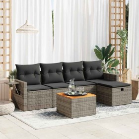 Set de muebles de jardín 6 pzas y cojines ratán sintético gris de , Conjuntos de jardín - Ref: Foro24-3325812, Precio: 363,15...