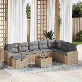 Set de sofás de jardín con cojines 9 pzas ratán sintético beige de , Conjuntos de jardín - Ref: Foro24-3325804, Precio: 574,8...