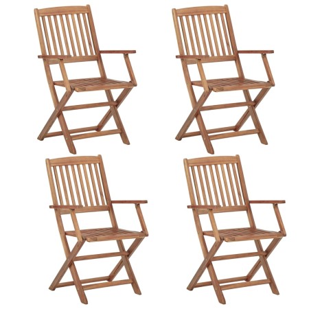 Sillas de jardín plegables 4 unidades madera maciza de acacia de vidaXL, Sillas de jardín - Ref: Foro24-313602, Precio: 225,6...
