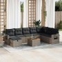 Set de sofás de jardín con cojines 9 pzas ratán sintético gris de , Conjuntos de jardín - Ref: Foro24-3325833, Precio: 562,03...