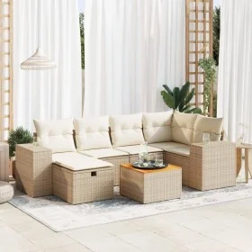 Set sofás de jardín 7 piezas y cojines ratán sintético beige by , Garden sets - Ref: Foro24-3325873, Price: 541,44 €, Discoun...