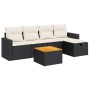 Set de sofás de jardín 6 piezas y cojines ratán sintético negro de , Conjuntos de jardín - Ref: Foro24-3325780, Precio: 346,1...