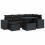Set de sofás de jardín 7 pzas con cojines ratán sintético negro de , Conjuntos de jardín - Ref: Foro24-3326826, Precio: 530,2...