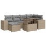 Set sofás de jardín 7 piezas y cojines ratán sintético beige de , Conjuntos de jardín - Ref: Foro24-3326830, Precio: 527,48 €...