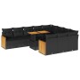 Set sofás jardín y cojines 11 pzas ratán sintético acacia negro de , Conjuntos de jardín - Ref: Foro24-3327758, Precio: 786,2...