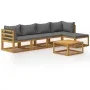 Juego de muebles jardín 6 pzas con cojines madera maciza acacia de vidaXL, Conjuntos de jardín - Ref: Foro24-3057624, Precio:...