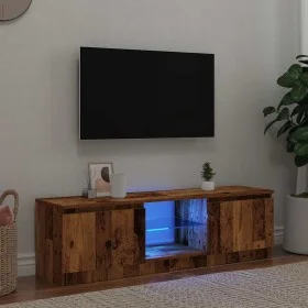 Mueble TV luces LED madera ingeniería envejecida 120x30x36 cm de , Muebles TV - Ref: Foro24-856347, Precio: 72,12 €, Descuent...