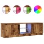 Mueble TV luces LED madera ingeniería envejecida 120x30x36 cm de , Muebles TV - Ref: Foro24-856347, Precio: 62,86 €, Descuent...