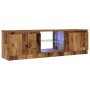 Mueble TV luces LED madera ingeniería envejecida 120x30x36 cm de , Muebles TV - Ref: Foro24-856347, Precio: 62,86 €, Descuent...