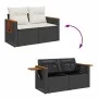Set de sofás de jardín 6 piezas y cojines ratán sintético negro by , Garden sets - Ref: Foro24-3325997, Price: 358,58 €, Disc...