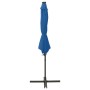 Sombrilla voladiza con poste y luces LED azul 300 cm de vidaXL, Sombrillas - Ref: Foro24-312341, Precio: 87,81 €, Descuento: %