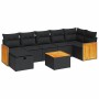 Set de sofás de jardín y cojines 8 piezas ratán sintético negro de , Conjuntos de jardín - Ref: Foro24-3326045, Precio: 478,7...