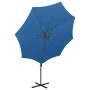 Sombrilla voladiza con poste y luces LED azul 300 cm de vidaXL, Sombrillas - Ref: Foro24-312341, Precio: 87,05 €, Descuento: %
