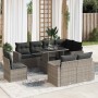 Set de sofás de jardín con cojines 9 pzas ratán sintético gris de , Conjuntos de jardín - Ref: Foro24-3326341, Precio: 661,16...