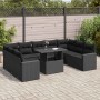 Set de sofás de jardín y cojines 10 pzas ratán sintético negro de , Conjuntos de jardín - Ref: Foro24-3326376, Precio: 710,19...