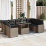 Set de sofás de jardín y cojines 10 pzas ratán sintético gris de , Conjuntos de jardín - Ref: Foro24-3326381, Precio: 661,88 ...