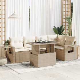 Juego de sofás jardín con cojines 6 pzas ratán sintético beige de , Conjuntos de jardín - Ref: Foro24-3326479, Precio: 520,84...