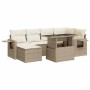 Set sofás de jardín 7 piezas y cojines ratán sintético beige de , Conjuntos de jardín - Ref: Foro24-3326509, Precio: 576,14 €...