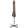 Sombrilla voladiza con poste y luces LED gris taupé 300 cm de vidaXL, Sombrillas - Ref: Foro24-312331, Precio: 197,98 €, Desc...