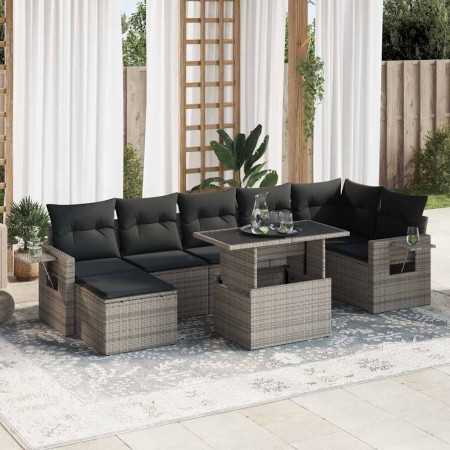 Set de sofás de jardín y cojines 8 piezas ratán sintético gris de , Conjuntos de jardín - Ref: Foro24-3326521, Precio: 556,89...