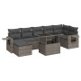 Set de sofás de jardín y cojines 8 piezas ratán sintético gris de , Conjuntos de jardín - Ref: Foro24-3326521, Precio: 556,89...
