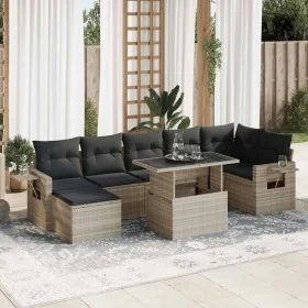 Set de sofás de jardín 8 pzas y cojines ratán sintético gris de , Conjuntos de jardín - Ref: Foro24-3326523, Precio: 613,16 €...