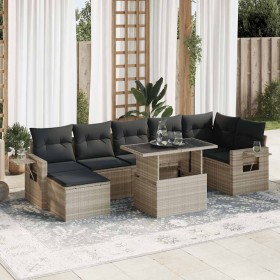 Set de sofás de jardín 8 pzas y cojines ratán sintético gris de , Conjuntos de jardín - Ref: Foro24-3326523, Precio: 589,63 €...