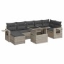 Set de sofás de jardín 8 pzas y cojines ratán sintético gris de , Conjuntos de jardín - Ref: Foro24-3326523, Precio: 589,63 €...
