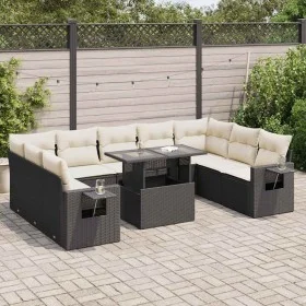 Set de sofás de jardín y cojines 10 pzas ratán sintético negro de , Conjuntos de jardín - Ref: Foro24-3326537, Precio: 653,17...
