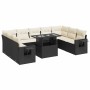Set de sofás de jardín y cojines 10 pzas ratán sintético negro de , Conjuntos de jardín - Ref: Foro24-3326537, Precio: 652,48...