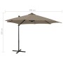 Sombrilla voladiza con poste y luces LED gris taupé 300 cm de vidaXL, Sombrillas - Ref: Foro24-312331, Precio: 197,98 €, Desc...