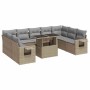 Juego de sofás jardín con cojines beige 10 pzas ratán sintético de , Conjuntos de jardín - Ref: Foro24-3326540, Precio: 723,4...