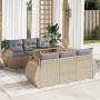 Set sofás de jardín 7 piezas y cojines ratán sintético beige de , Conjuntos de jardín - Ref: Foro24-3326580, Precio: 566,18 €...