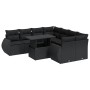 Set de sofás de jardín con cojines 9 pzas ratán sintético negro de , Conjuntos de jardín - Ref: Foro24-3326606, Precio: 650,4...