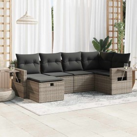 Set de muebles de jardín 6 pzas y cojines ratán sintético gris de , Conjuntos de jardín - Ref: Foro24-3325486, Precio: 421,31...