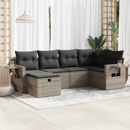 Set de muebles de jardín 6 pzas y cojines ratán sintético gris de , Conjuntos de jardín - Ref: Foro24-3325486, Precio: 421,31...